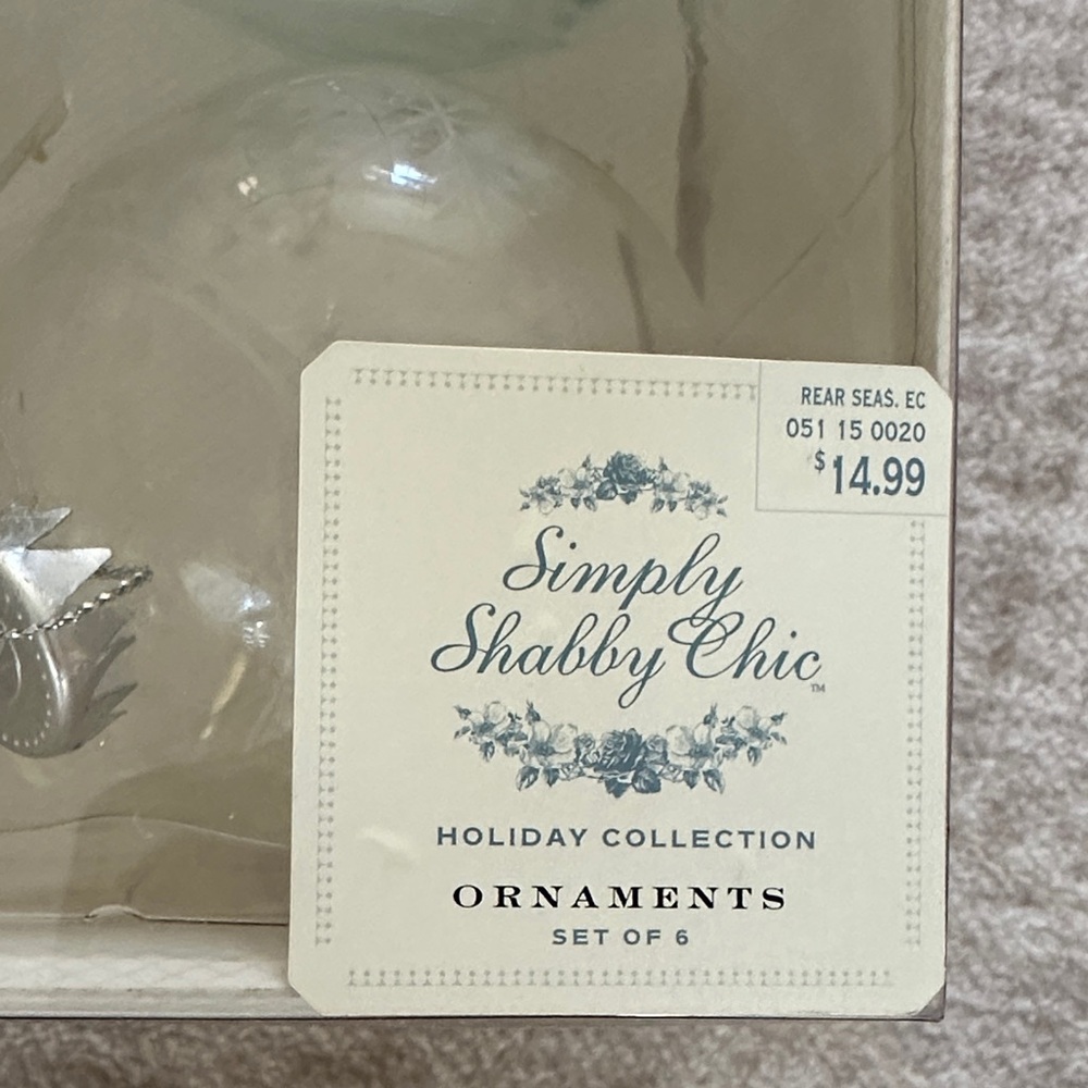 Simply Shabby Chic Pastel Pink and Aqua Glass Holiday Ornaments - Picture 2 of 4